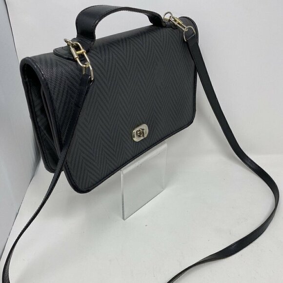 Mark Cross Gray Black Coated Logo Canvas Bag - Picture 3 of 12